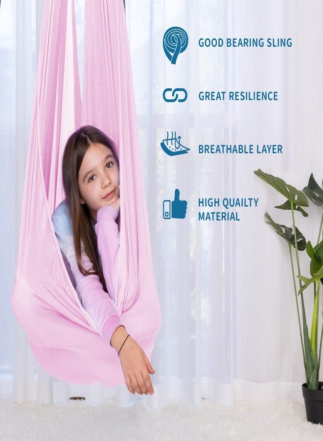 OUTREE Sensory Swing for Kids with 360° Swivel Hanger, Indoor Therapy Swing Great for Autism, ADHD, Sensory Processing Disorder, and Autistic Children (Pink) - Image 3